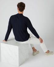 Load image into Gallery viewer, N.Peal Men&#39;s Milano Bomber Jacket Navy Blue
