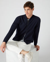Load image into Gallery viewer, N.Peal Men&#39;s Milano Bomber Jacket Navy Blue
