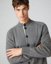 Load image into Gallery viewer, N.Peal Men&#39;s Full Button Cashmere Jumper Elephant Grey

