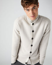 Load image into Gallery viewer, N.Peal Men&#39;s Full Button Cashmere Jumper Snow Grey
