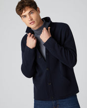 Load image into Gallery viewer, N.Peal Men&#39;s Collared Milano Cashmere Jacket Navy Blue
