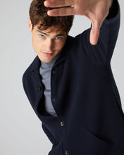 Load image into Gallery viewer, N.Peal Men&#39;s Collared Milano Cashmere Jacket Navy Blue
