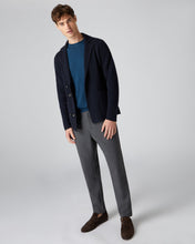 Load image into Gallery viewer, N.Peal Men&#39;s Double Breasted Ribbed Cashmere Cardigan Navy Blue
