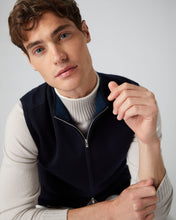 Load image into Gallery viewer, N.Peal Men&#39;s Bayswater Fine Gauge Cashmere Gilet Navy Blue
