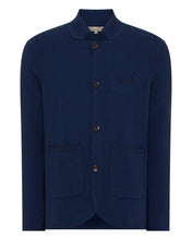 Load image into Gallery viewer, N.Peal Men&#39;s Houndstooth Milano Cashmere Jacket Navy Blue
