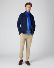 Load image into Gallery viewer, N.Peal Men&#39;s Houndstooth Milano Cashmere Jacket Navy Blue
