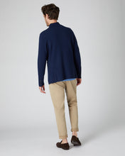 Load image into Gallery viewer, N.Peal Men&#39;s Houndstooth Milano Cashmere Jacket Navy Blue
