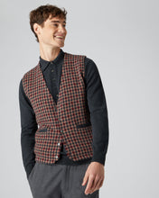 Load image into Gallery viewer, N.Peal Men&#39;s Houndstooth Milano Cashmere Waistcoat Coconut Brown
