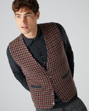 Load image into Gallery viewer, N.Peal Men&#39;s Houndstooth Milano Cashmere Waistcoat Coconut Brown
