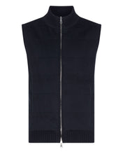 Load image into Gallery viewer, N.Peal Men&#39;s Woven Mix Cashmere Gilet Navy Blue
