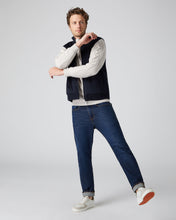 Load image into Gallery viewer, N.Peal Men&#39;s Woven Mix Cashmere Gilet Navy Blue
