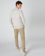 Load image into Gallery viewer, N.Peal Men&#39;s Half Button Cashmere Jumper Snow Grey
