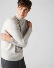Load image into Gallery viewer, N.Peal Men&#39;s Turtle Neck Cashmere Jumper Snow Grey
