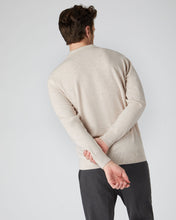 Load image into Gallery viewer, N.Peal Men&#39;s Cashmere Polo Jumper Heather Beige Brown
