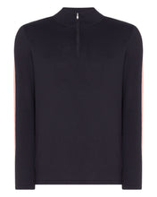 Load image into Gallery viewer, N.Peal Men&#39;s Stripe Half Zip Jumper Navy Blue

