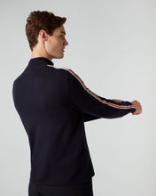 Load image into Gallery viewer, N.Peal Men&#39;s Stripe Half Zip Jumper Navy Blue
