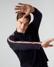 Load image into Gallery viewer, N.Peal Men&#39;s Stripe Half Zip Jumper Navy Blue
