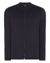 Load image into Gallery viewer, N.Peal Men&#39;s Stripe Full Zip Jumper Navy Blue

