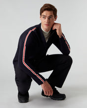 Load image into Gallery viewer, N.Peal Men&#39;s Stripe Full Zip Jumper Navy Blue
