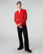 Load image into Gallery viewer, N.Peal Men&#39;s Stripe Full Zip Jumper Red
