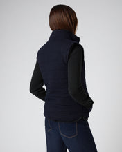 Load image into Gallery viewer, N.Peal Women&#39;s Fur Lined Reversible Cashmere Gilet Navy Blue
