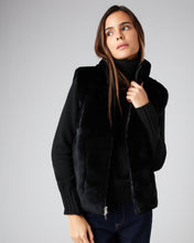 Load image into Gallery viewer, N.Peal Women&#39;s Fur Lined Reversible Cashmere Gilet Navy Blue
