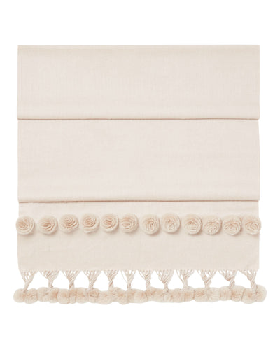 N.Peal Women's Fur Bobble Woven Shawl Heather Beige Brown