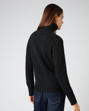 Load image into Gallery viewer, Hazel Chunky Roll Neck Cashmere Jumper Black

