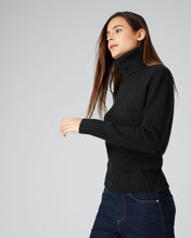 Load image into Gallery viewer, Hazel Chunky Roll Neck Cashmere Jumper Black
