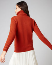 Load image into Gallery viewer, N.Peal Women&#39;s Chunky Roll Neck Jumper Dark Amber Orange
