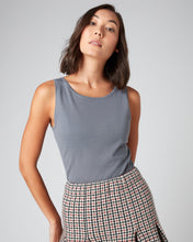 Load image into Gallery viewer, N.Peal Women&#39;s Superfine Cashmere Shell Top Steel Grey
