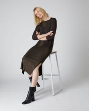 Load image into Gallery viewer, N.Peal Women&#39;s Superfine V Neck Cashmere Cardigan With Lurex Copper Brown Sparkle
