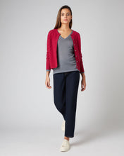 Load image into Gallery viewer, N.Peal Women&#39;s Superfine V Neck Cashmere Jumper Steel Grey
