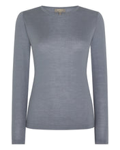 Load image into Gallery viewer, N.Peal Women&#39;s Superfine Long Sleeve Cashmere Top Steel Grey
