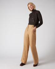 Load image into Gallery viewer, N.Peal Women&#39;s Superfine Cropped Cashmere Cardigan With Lurex Copper Brown Sparkle
