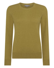 Load image into Gallery viewer, N.Peal Women&#39;s Round Neck Cashmere Jumper Chartreuse Green
