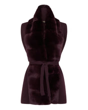 Load image into Gallery viewer, N.Peal Women&#39;s Fur Placket Milano Cashmere Gilet Plum Purple
