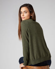Load image into Gallery viewer, N.Peal Women&#39;s Round Neck Cashmere Cardigan Moss Green
