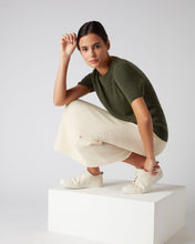 Load image into Gallery viewer, N.Peal Women&#39;s Round Neck Cashmere T Shirt Moss Green
