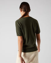 Load image into Gallery viewer, N.Peal Women&#39;s Round Neck Cashmere T Shirt Moss Green
