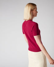 Load image into Gallery viewer, N.Peal Women&#39;s Round Neck Cashmere T Shirt Raspberry Pink
