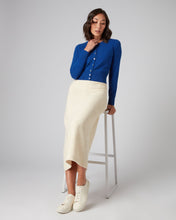 Load image into Gallery viewer, N.Peal Women&#39;s Long Sleeve Cropped Cashmere Cardigan Cobalt Blue
