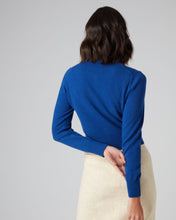 Load image into Gallery viewer, N.Peal Women&#39;s Long Sleeve Cropped Cashmere Cardigan Cobalt Blue
