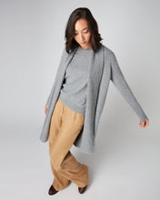 Load image into Gallery viewer, N.Peal Women&#39;s Vertical Rib Placket Cashmere Cardigan Flannel Grey
