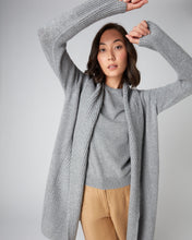 Load image into Gallery viewer, N.Peal Women&#39;s Vertical Rib Placket Cashmere Cardigan Flannel Grey
