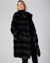 Load image into Gallery viewer, N.Peal Women's Long Rex Rabbit Coat Dark Grey
