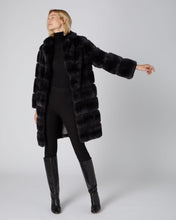 Load image into Gallery viewer, N.Peal Women's Long Rex Rabbit Coat Dark Grey
