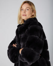Load image into Gallery viewer, N.Peal Women's Long Rex Rabbit Coat Dark Grey
