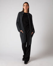 Load image into Gallery viewer, N.Peal Women&#39;s Basketweave Open Cashmere Cardigan Dark Charcoal Grey
