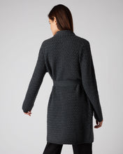 Load image into Gallery viewer, N.Peal Women&#39;s Basketweave Open Cashmere Cardigan Dark Charcoal Grey
